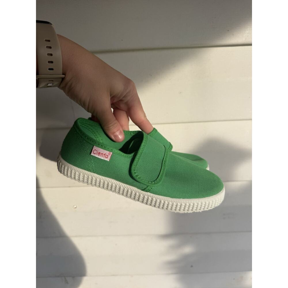 Cienta Kids Shoes Green Girls Mary Jane Canvas Shoes Size EU 30 US 12- 12.5